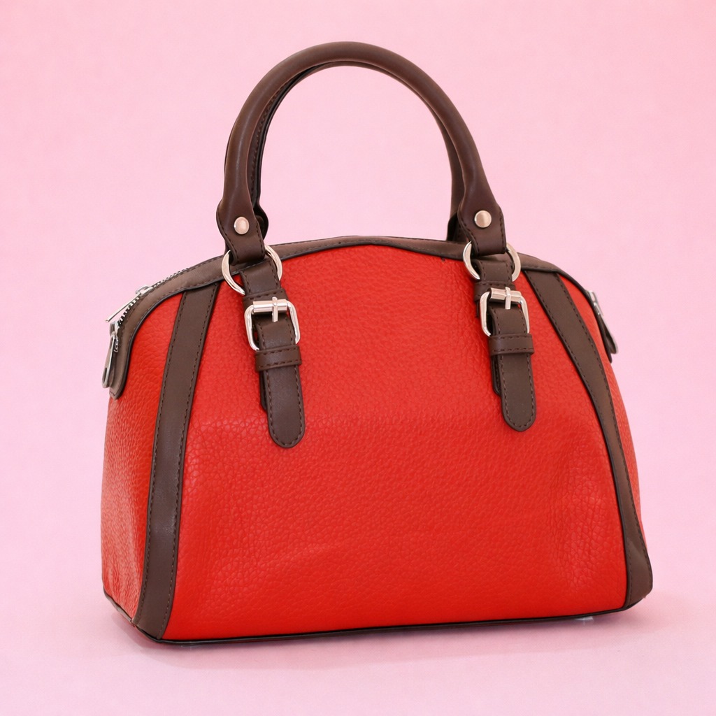 Red & Brown Pebbled Bag